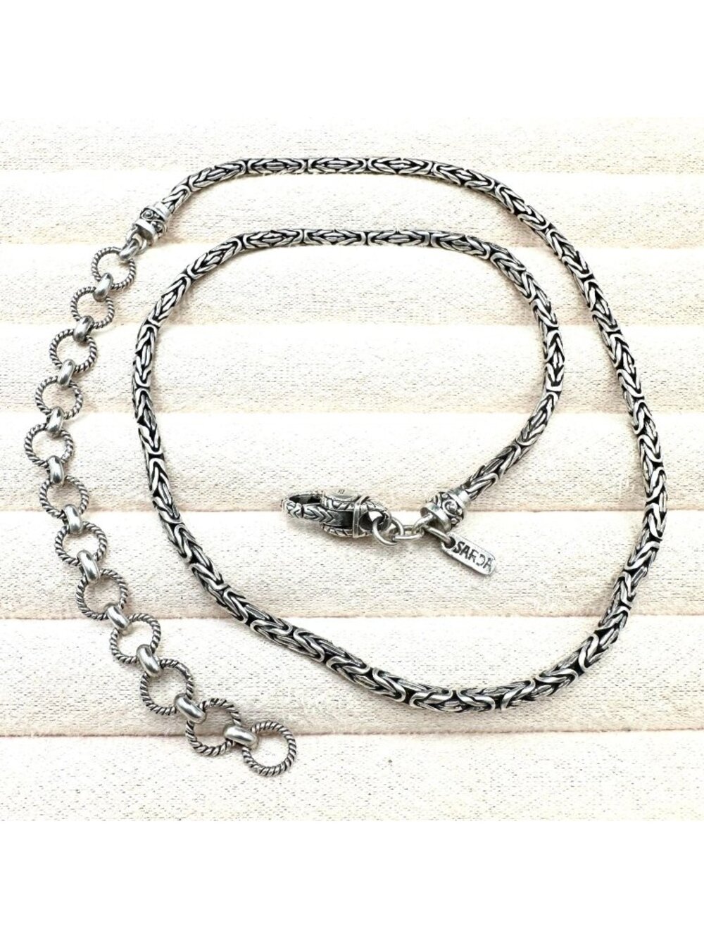 Sterling Silver Byzantine Chain 15 Inch Artisan Gem Collection JTV